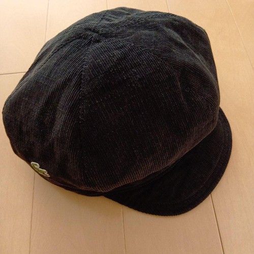 Lacoste men hat - black, corduroy
